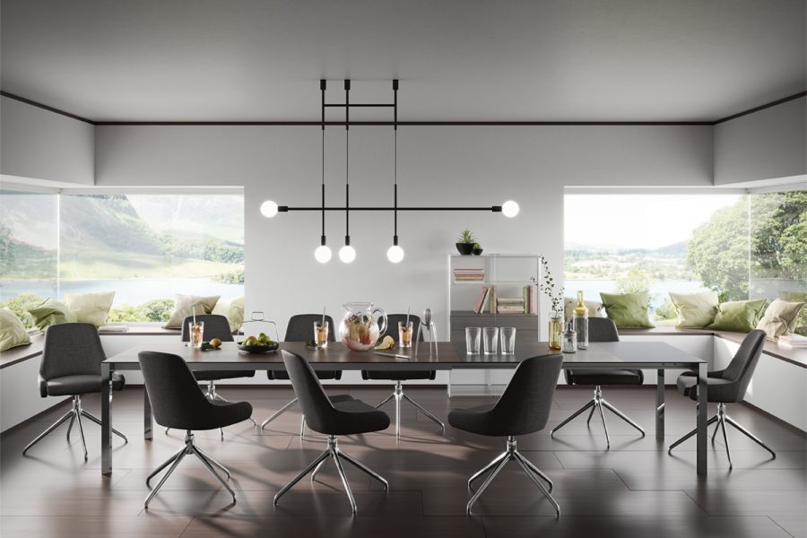 Willisau Prato Tisch mit Pendola Stuhl, Milieu