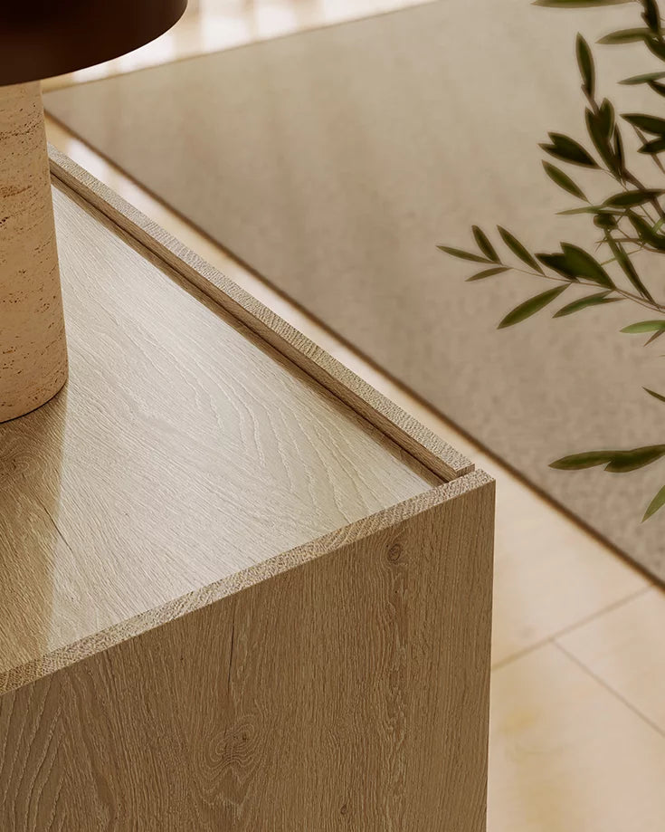 Team 7 core Sideboard, Detailansicht Anleimer-Kante