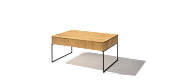 Team 7 filigno Couchtisch in Eiche mit schwarzem Metallgestell