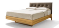 Team 7 float Bett in Eiche mit Lederkopfteil
