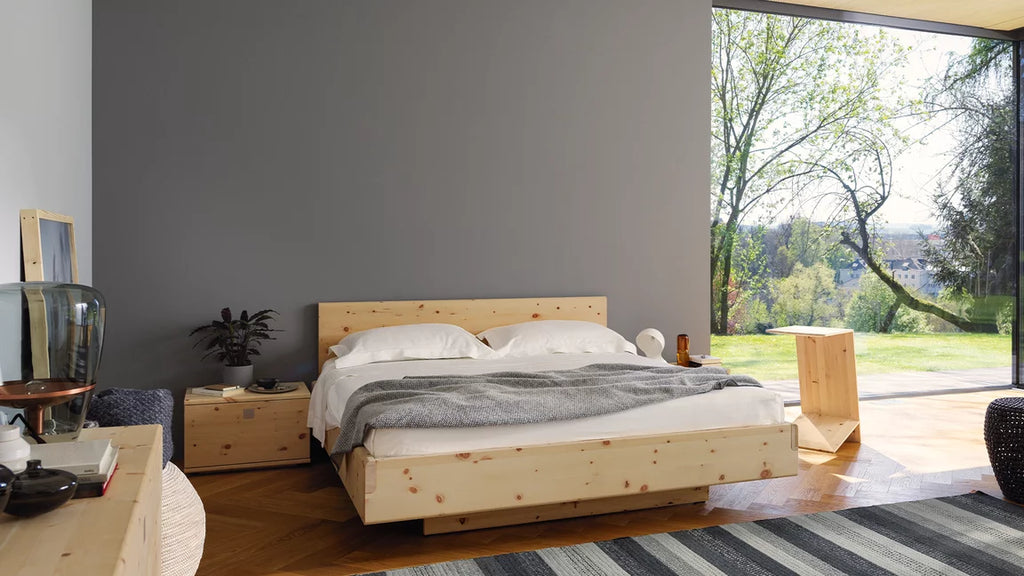 Team 7 nox Bett in Zirbe mit Holzkopfteil