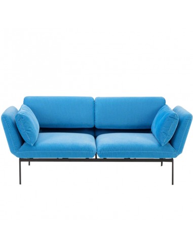Brühl Roro Medium Sofa mit Seitenkissen, blauer Bezug
