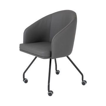 Trendstühle Sessel Baruna Leder Rollenfuss