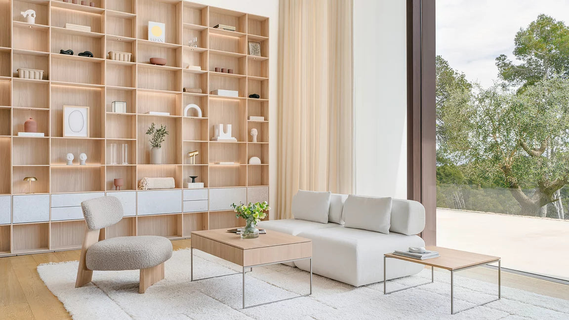 Team 7 filigno Couchtische in Eiche Weiöl im Wohnzimmer