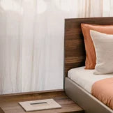Team 7 riletto Bett, Detailansicht Lederseite